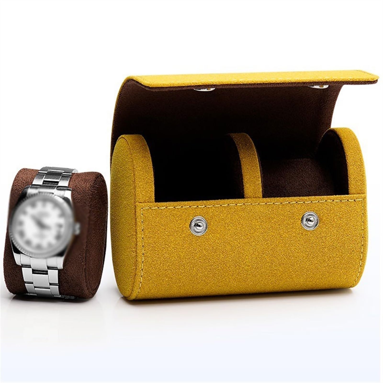 Caja de Relojes Organizador Caja de almacenamiento de relojes pequeña y liviana Organizador de relojes simple y portátil 2 soportes de relojes a cuadros (excepto relojes) Estuche Reloj Guardar Relojes