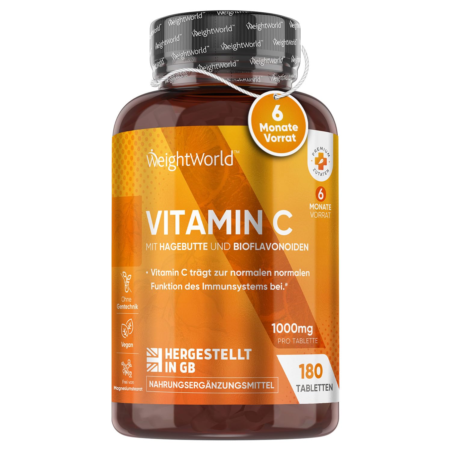 Vitamin C 1000 Mg – Mit Hagebutte Und Bioflavonoiden, 180