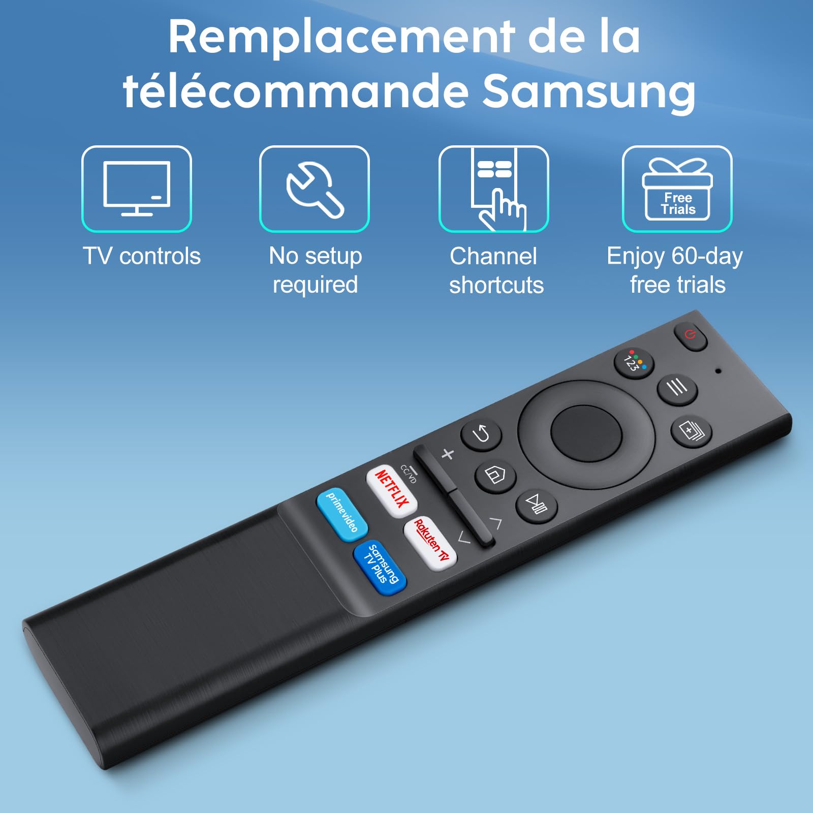 pour Telecommande-Samsung-Smart-TV,Universelle pour Telecommande Samsung TV Original,avec 4 Raccourcis