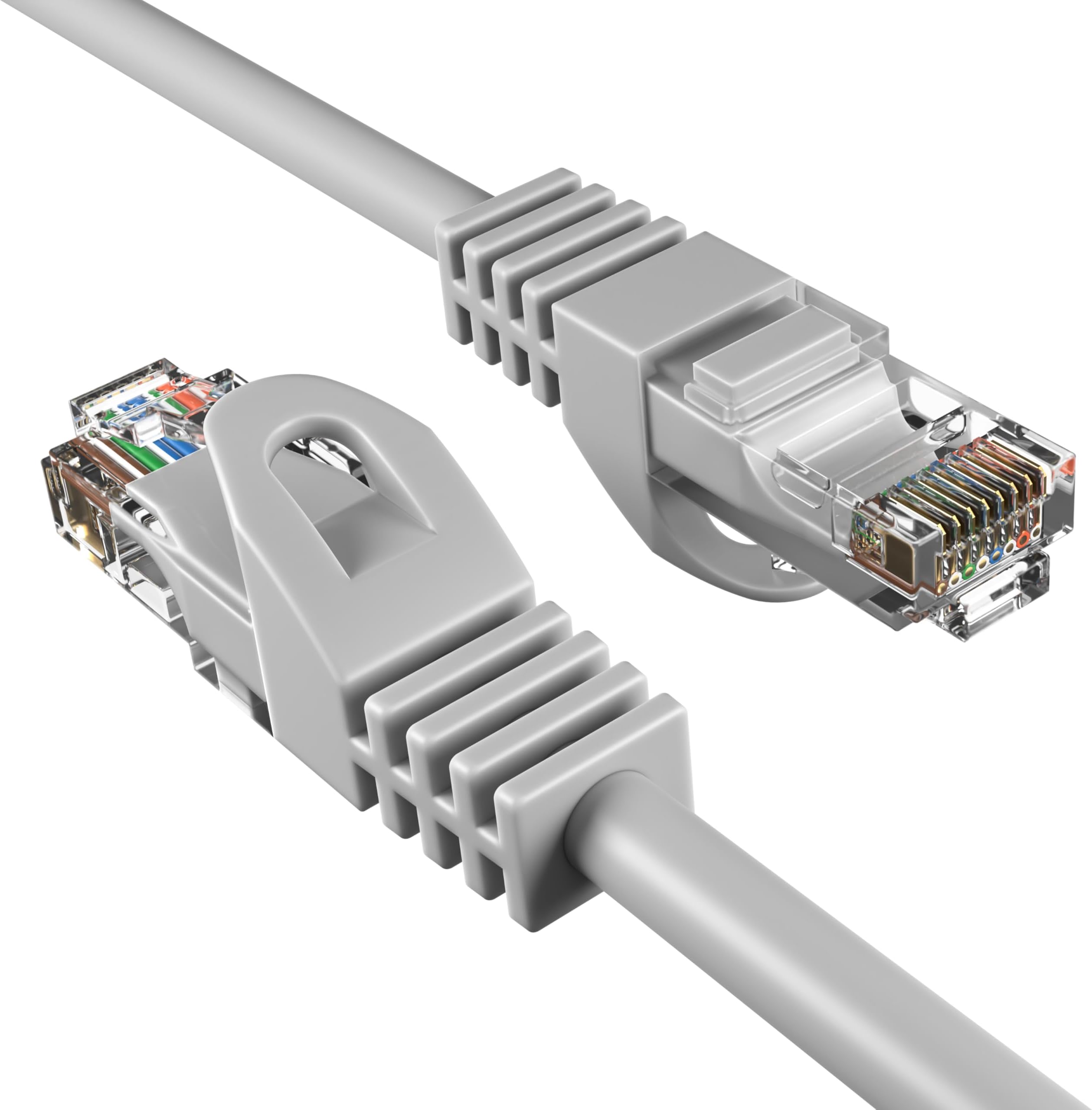 Cat5e 50M Network Ethernet Patch Cable, 350Mhz Internet Wire, Compatible with PC, Laptop, Modem, Router, TVs, Printer Cord, Consoles for Home and Office, Gray