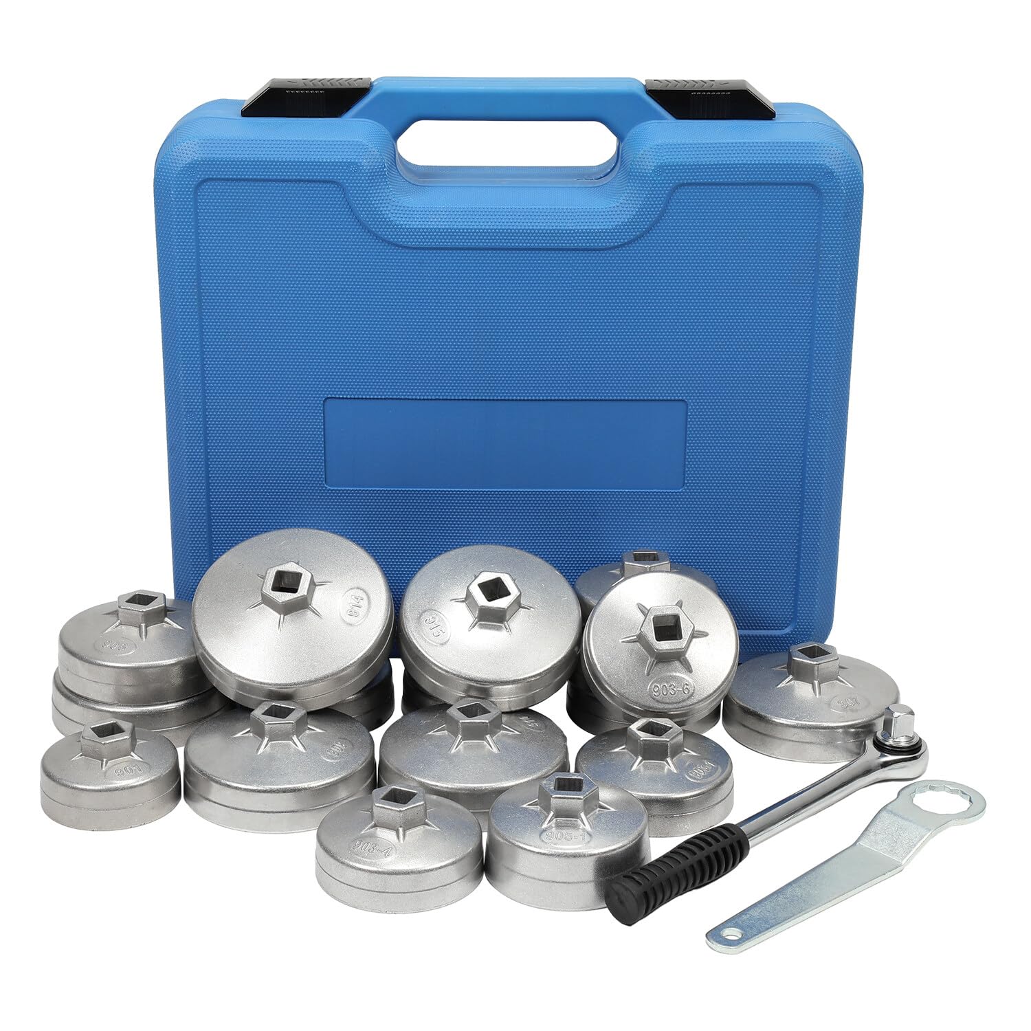 23pc Filtro Olio Set di Presa, 1/2 Pollice Azionamento Tazza di Alluminio Chiave per la Manutenzione Auto, Facile Strumento di Rimozione con Custodia