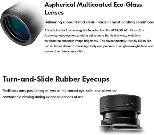 Miniatura 3 de Nikon 7237 Action - Paquete de binoculares todoterreno EX Extreme de 0.276 x 1.378 in con bolígrafo de lente Nikon y paño de limpieza Lumintrail