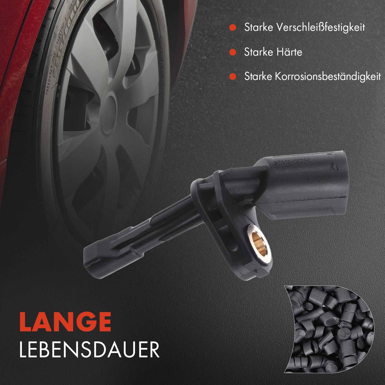 Frankberg 2 sensori ABS a 2 Poli per asse posteriore 1K0927807 | Compatibile con: Altaea XL 5P5 5P8, T.o.u.r.a.n 1T1 1T2, Golf VI Cabriolet 517, Golf Plus 521 5M1, O.c.t.a.v.i.a II 1Z3