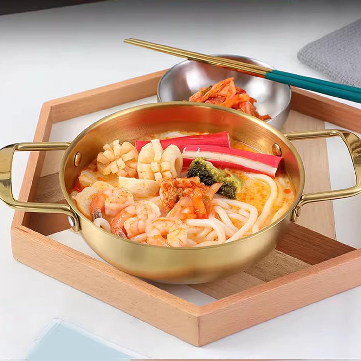 Korean Ramen Pot, 8.7 inch Cooking Pot with Double Handles image 2