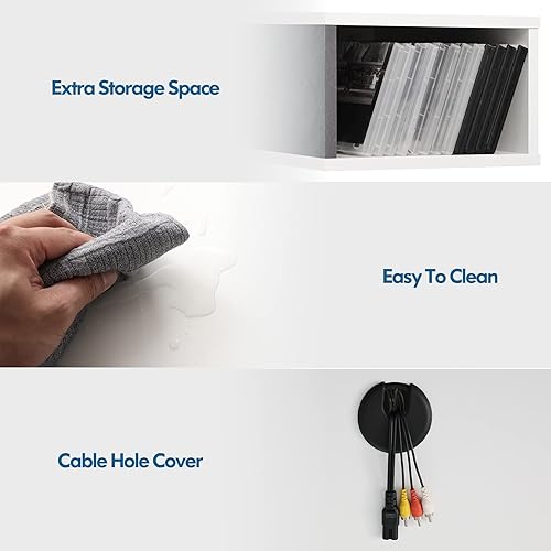 Miniatura 3 de Soporte de TV flotante con 16 luces coloridas cambiantes, centro de entretenimiento flotante de 70 pulgadas de hasta 80 pulgadas, soporte de TV