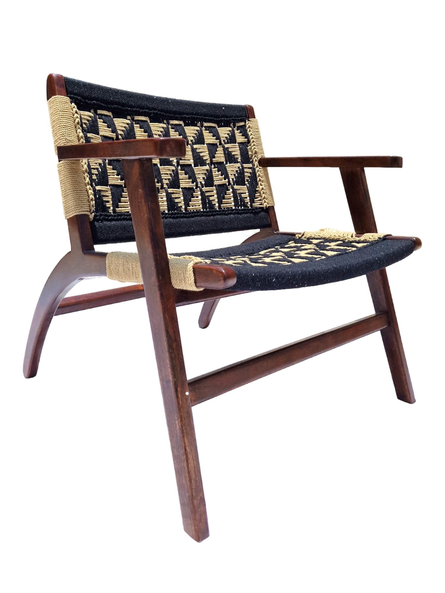 IMPREXIS STORE Wooden Hand-Wove Chair with armrest use for Office/Cafe/bar/Home etc. 3
