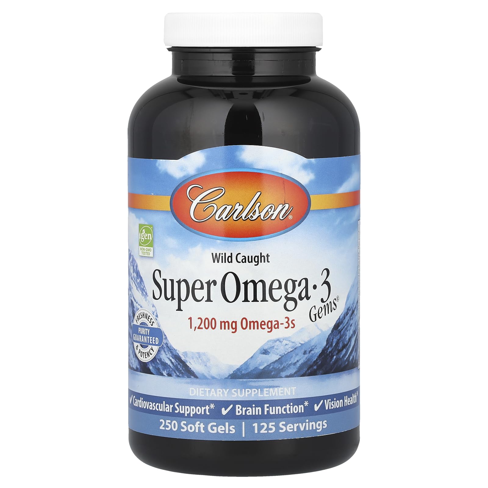 Super Omega-3 Gems, 1200 mg Omega-3s, Wild Caught, Sustainably Sourced, 250 soft gels