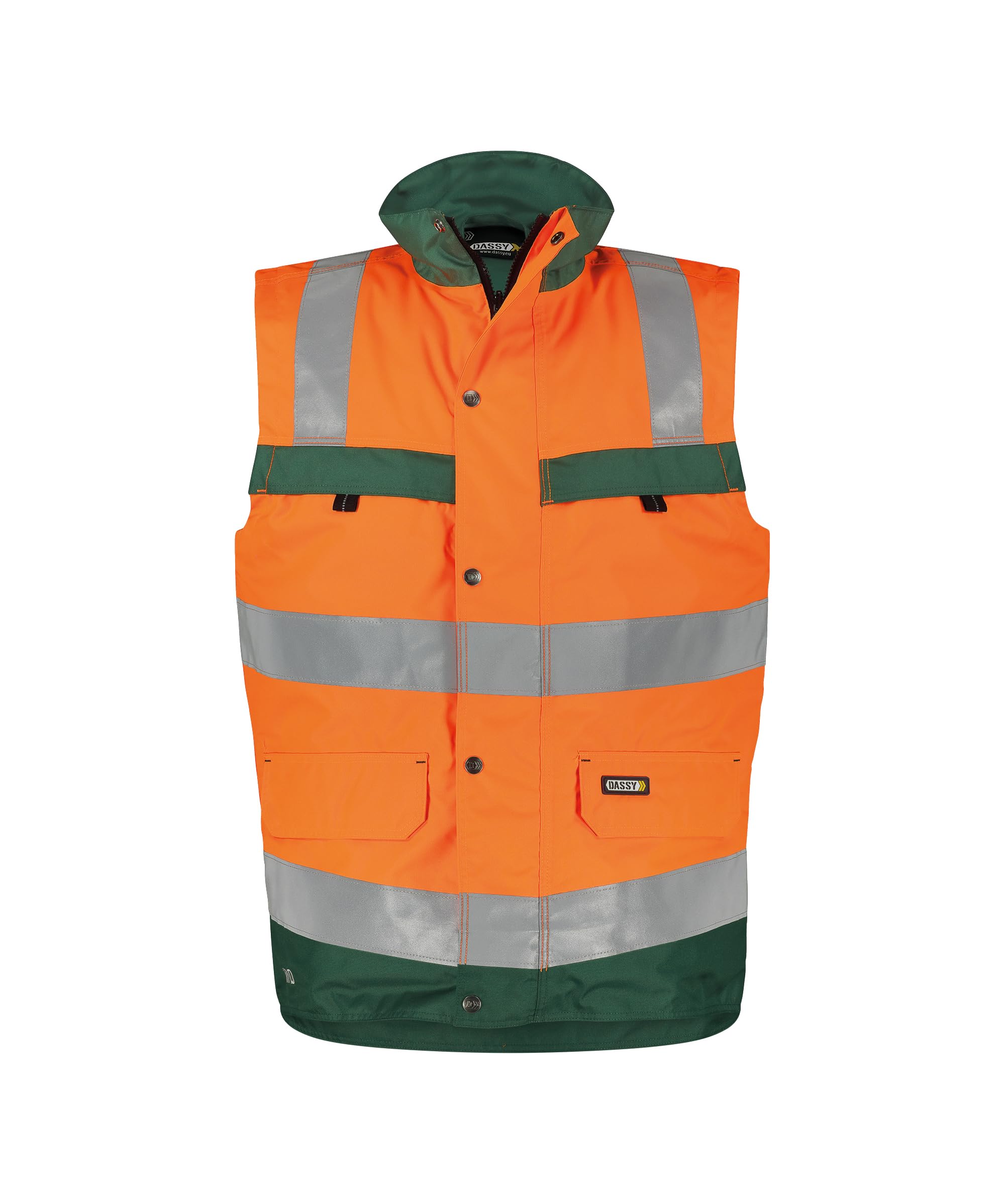 DASSY® Bilbao DASSY® Bilbao Warnschutz Weste - Größe XS - NEONROT/ZEMENTGRAU