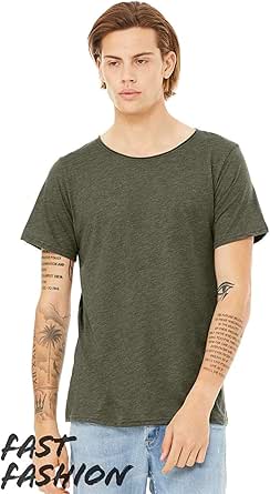 Bella + Canvas Fast Fashion Unisex Triblend Raw Neck T-Shirt L MLTRY ...