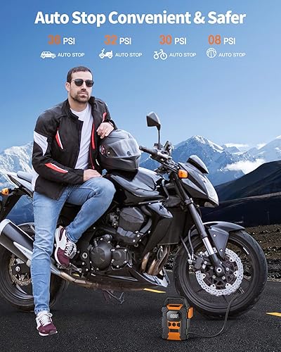 Miniatura 5 de OMQ Inflador de neumáticos, compresor de aire portátil, bomba de aire inalámbrica para neumáticos de automóvil, accesorios de automóvil 150PSI con