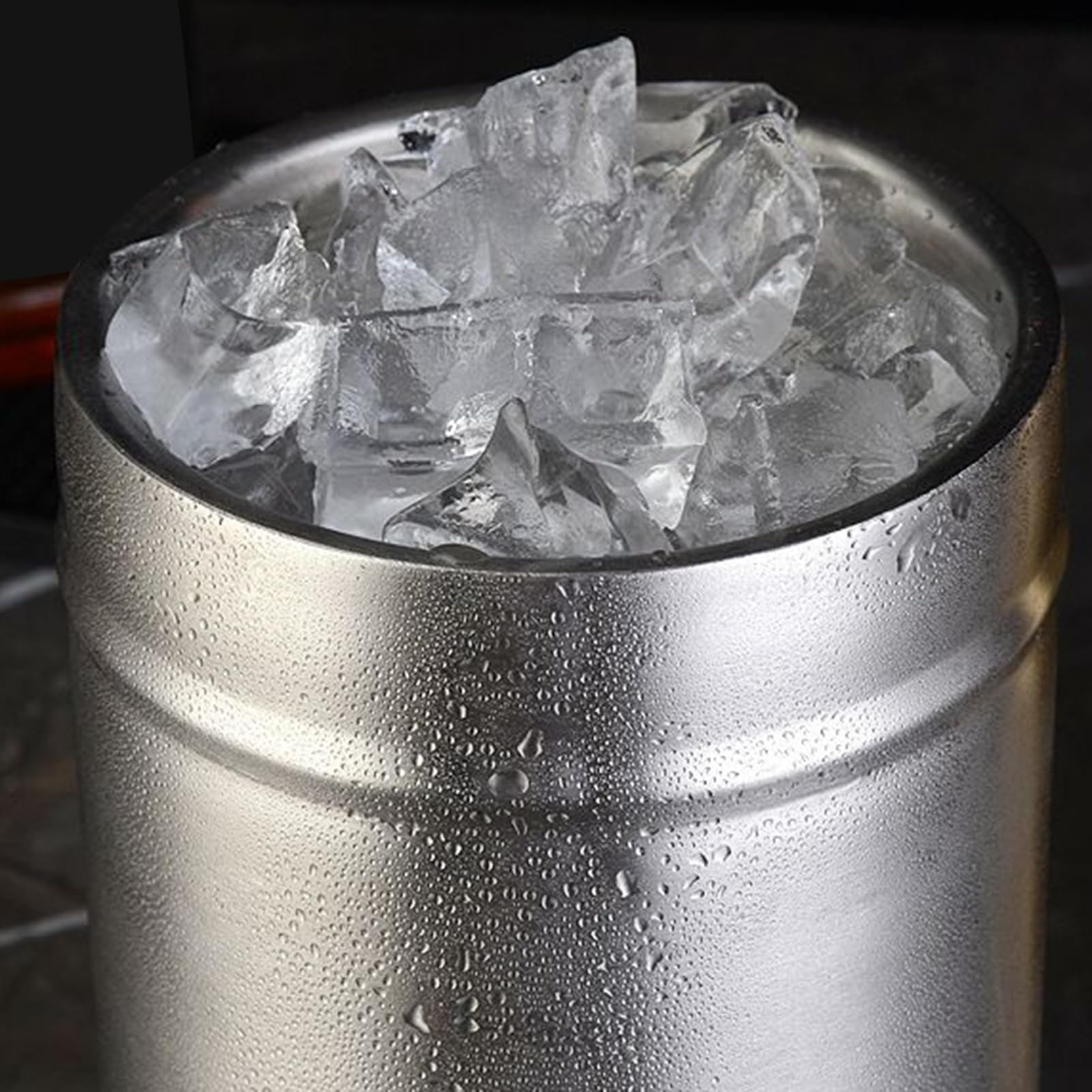 Edelstahl Eisbecher Doppelwandiges Isoliergefäß Für Getränkekühler Und Wein | Leckdichter Champagnerbehälter Getränkewanne Geschirr für Picknick Camping Feste Clubs Bars Restaurants