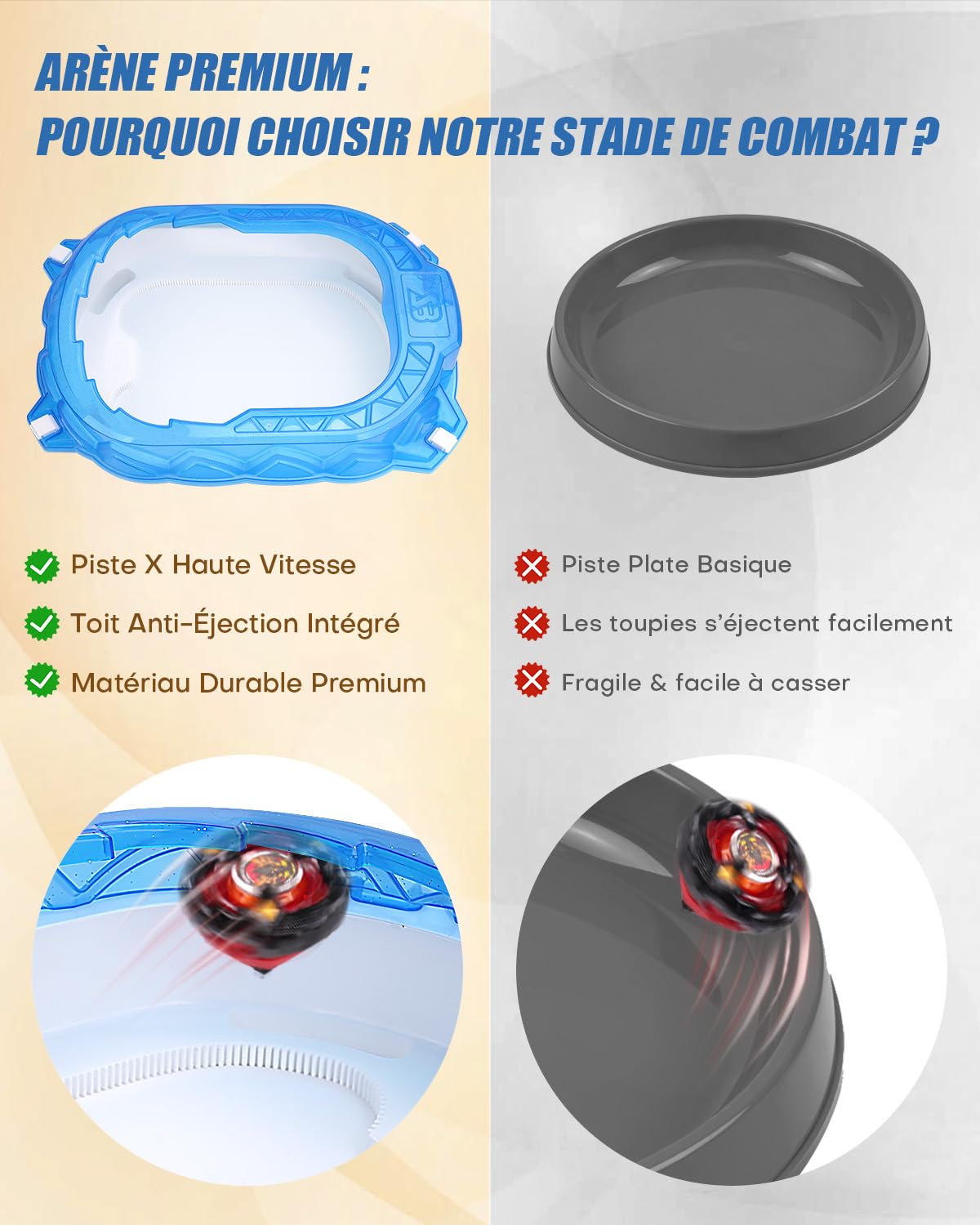 Kit de Démarrage X Stadium – Arène avec 6 Toupies de Combat, 2 Lanceurs, Piste d’Accélération & Toit Protecteur. Cadeau pour Enfants dès 6 Ans