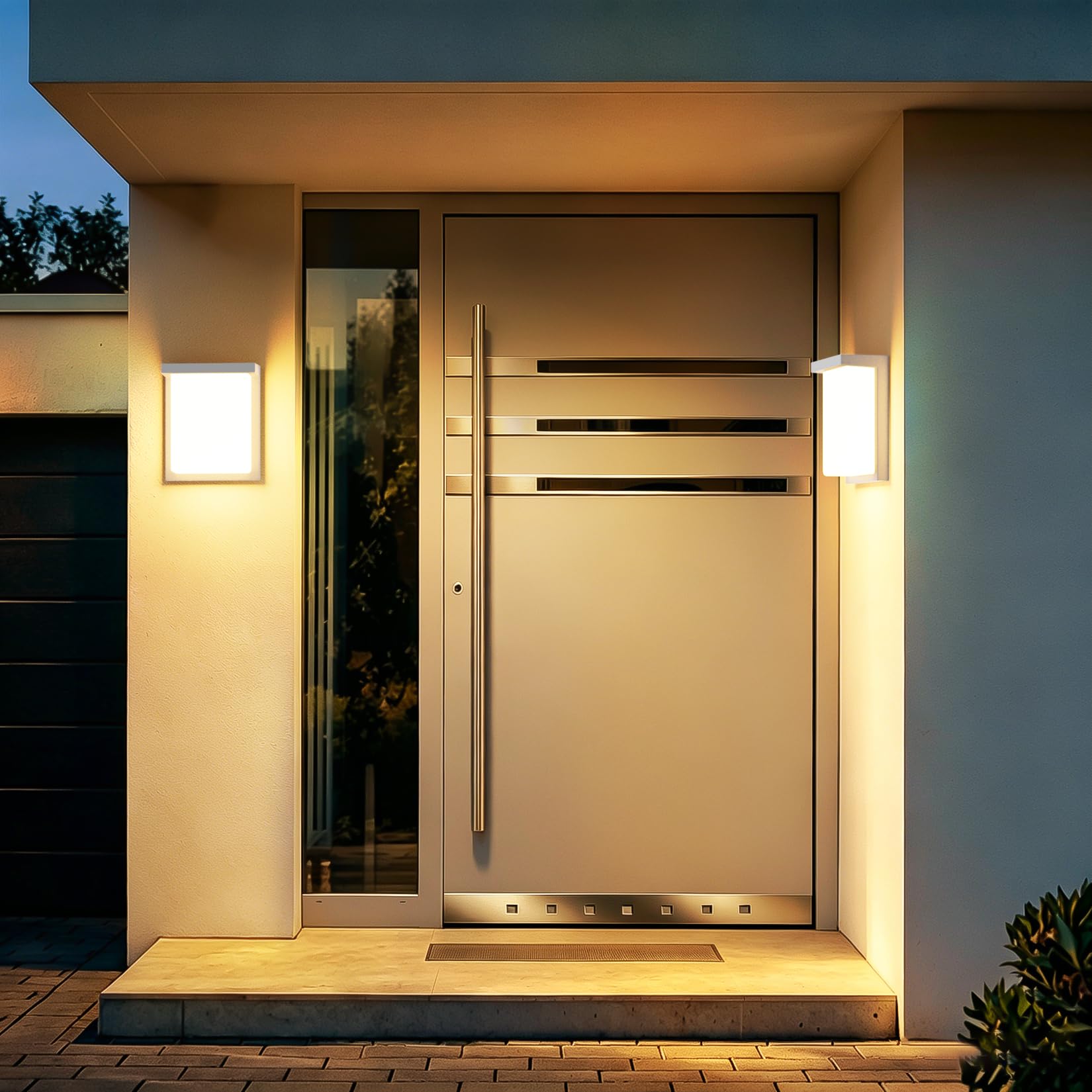 Klighten Lámpara LED para exteriores de 30 W, aplique blanco cálido de 3000 K, lámpara para exteriores IP65, aplique de aluminio para terraza, jardín, Blanco