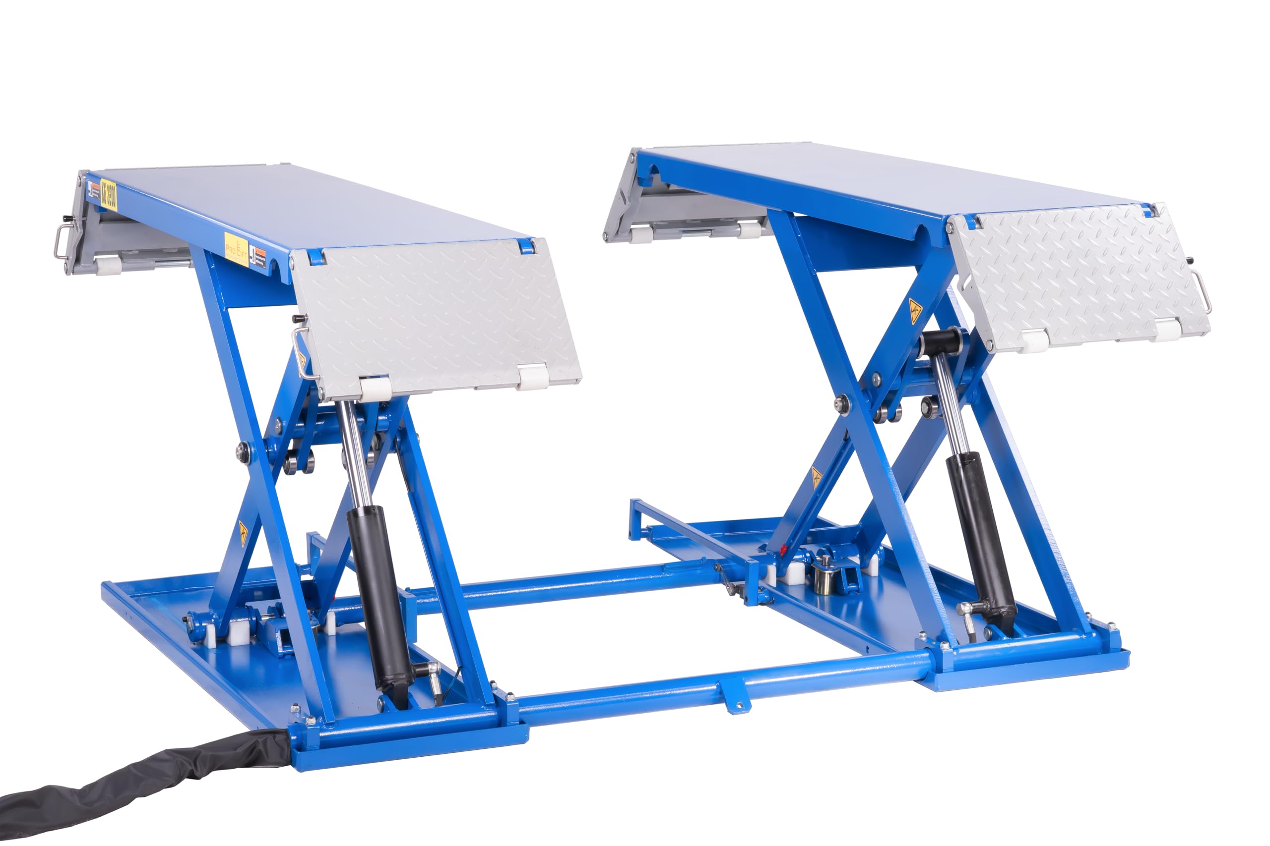 Pont élévateur à ciseaux 3,2 t, électrohydraulique, kit de manœuvre inclus, 230 V, avec déverrouillage électrique automatique