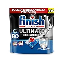 Finish Ultimate Infinity Shine Pastiglie Lavastoviglie, 80 Capsule Lavastoviglie, Detergenti per Lavastoviglie contro lo Sporco e i Residui Incrostati (Confezione da 1)