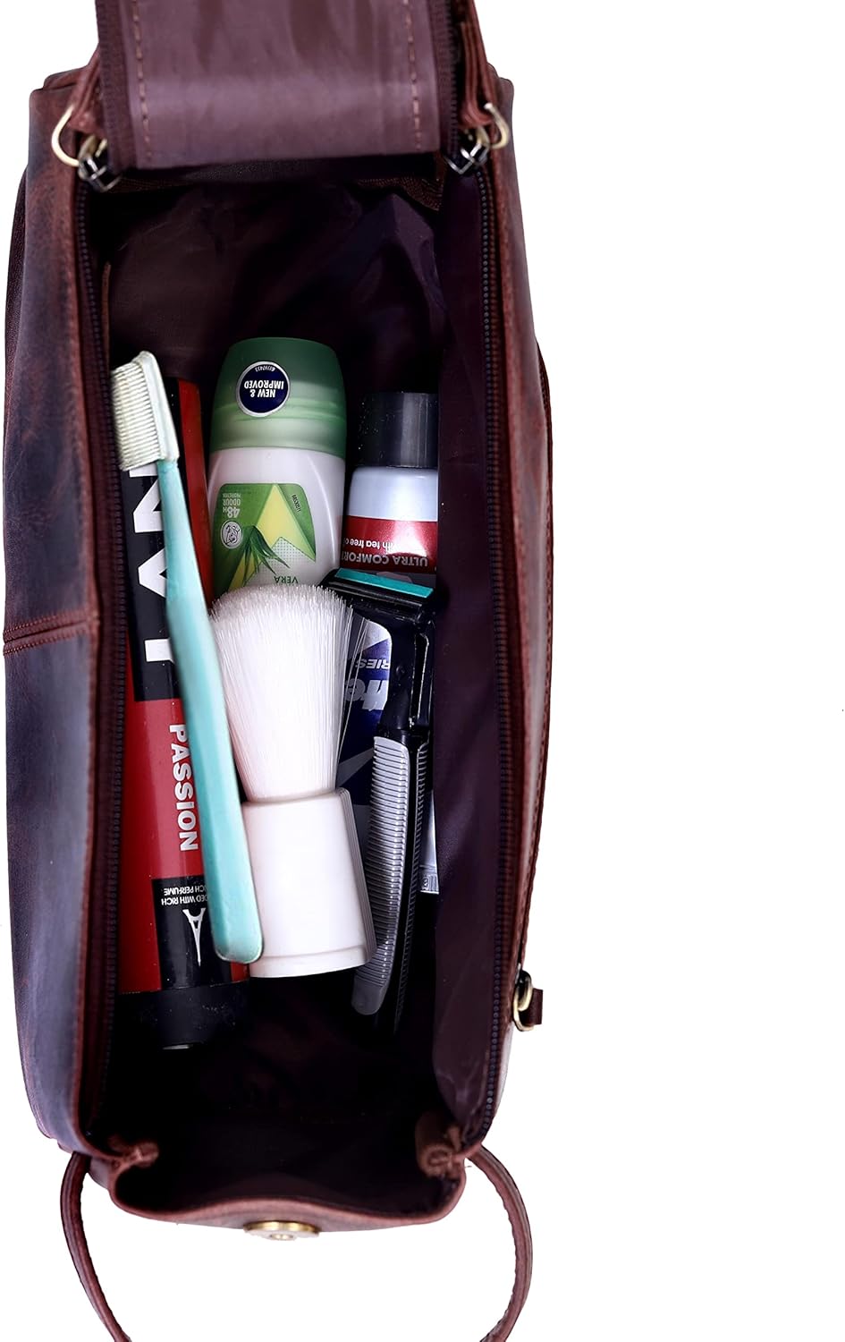 Leather Travel Dopp Kit Toiletry Bag Men Shaving Women and Mens Case Bags Organizer Bathroom Shaving kit