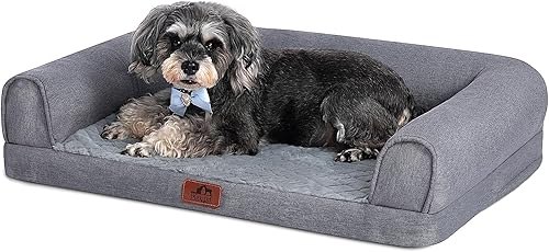 Miniatura 1 de Hollypet Cama ortopédica para perros medianos, sofá de espuma de apoyo para mascotas con funda extraíble lavable y parte inferior antideslizante,