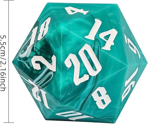 Miniatura 27 de 55mm 20 Sided DND Dice, Giant D20 D&D Polyhedral Dice Large D20 with Die Gift Box for Dungeons and Dragons, RPG Table