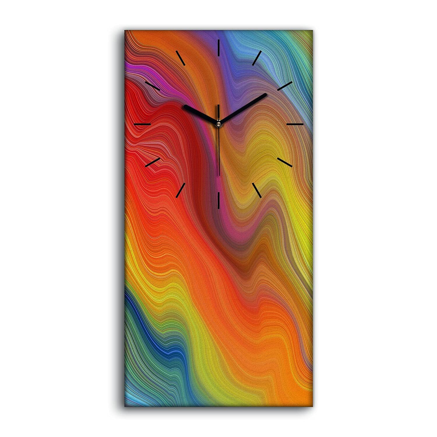 Horloge sur Toile Art Moderne Coloré - Idée Décoration Idéale pour Pendaison de Crémaillère