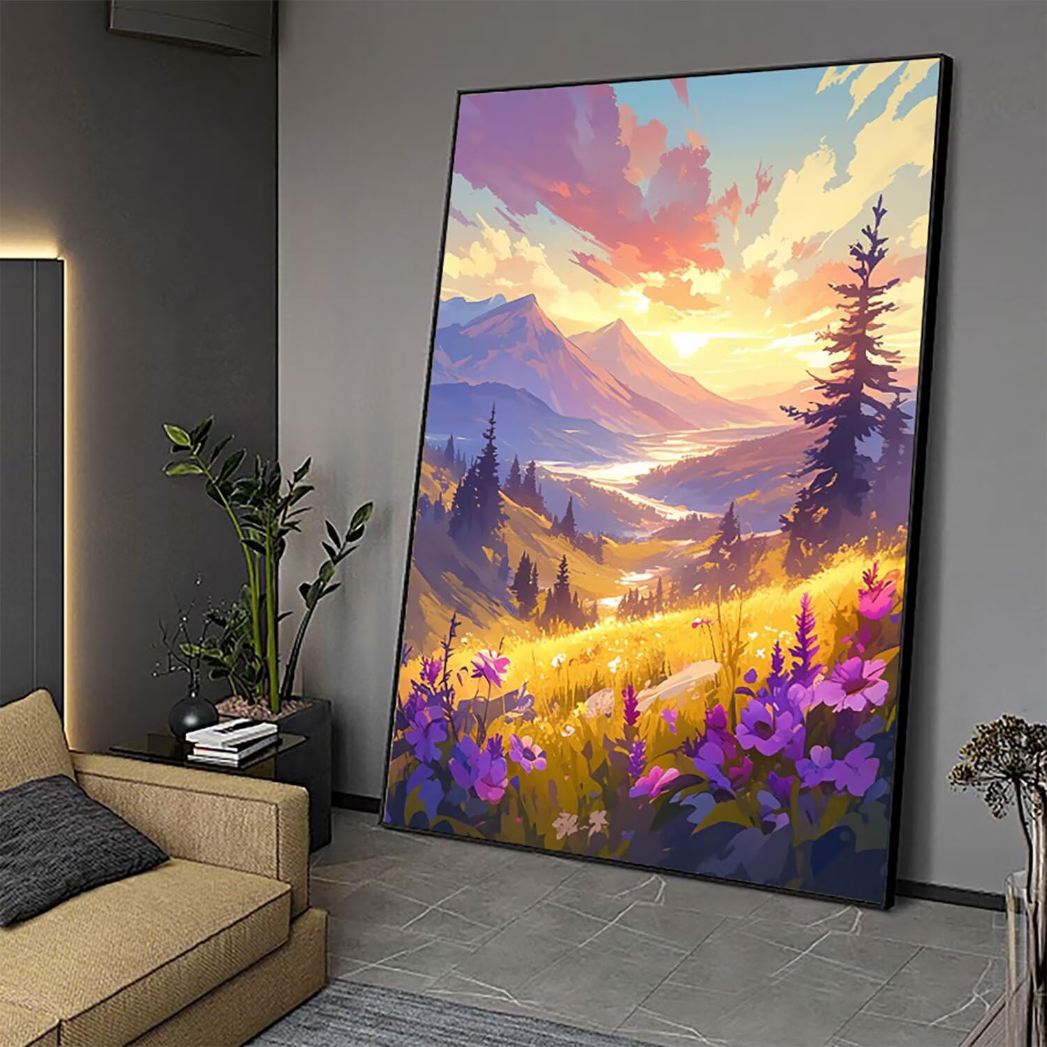 Malarstwo diamentowe Dream Diamond Painting Krajobraz Pełny zestaw, 5D Diament Malarstwo Haft krzyżykowy Kryształ Sztuka rzemieślnicza dla dorosłych Dzieci Początkujący Dekoracja domu Mural 60 x 90 cm
