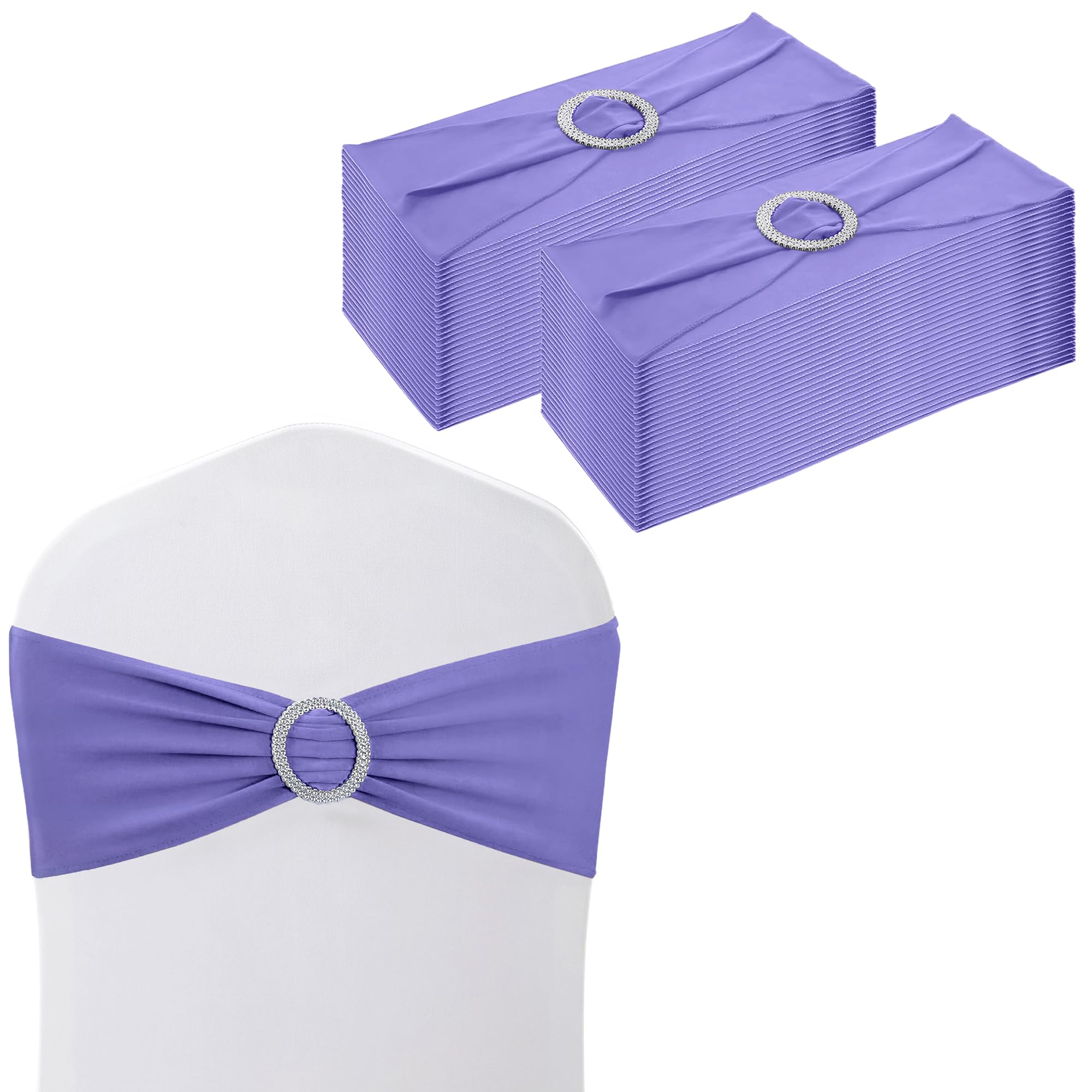 Trimming Shop Spandex Chair Bands with Slider Buckle, Lavender - 25pcs โ image 1