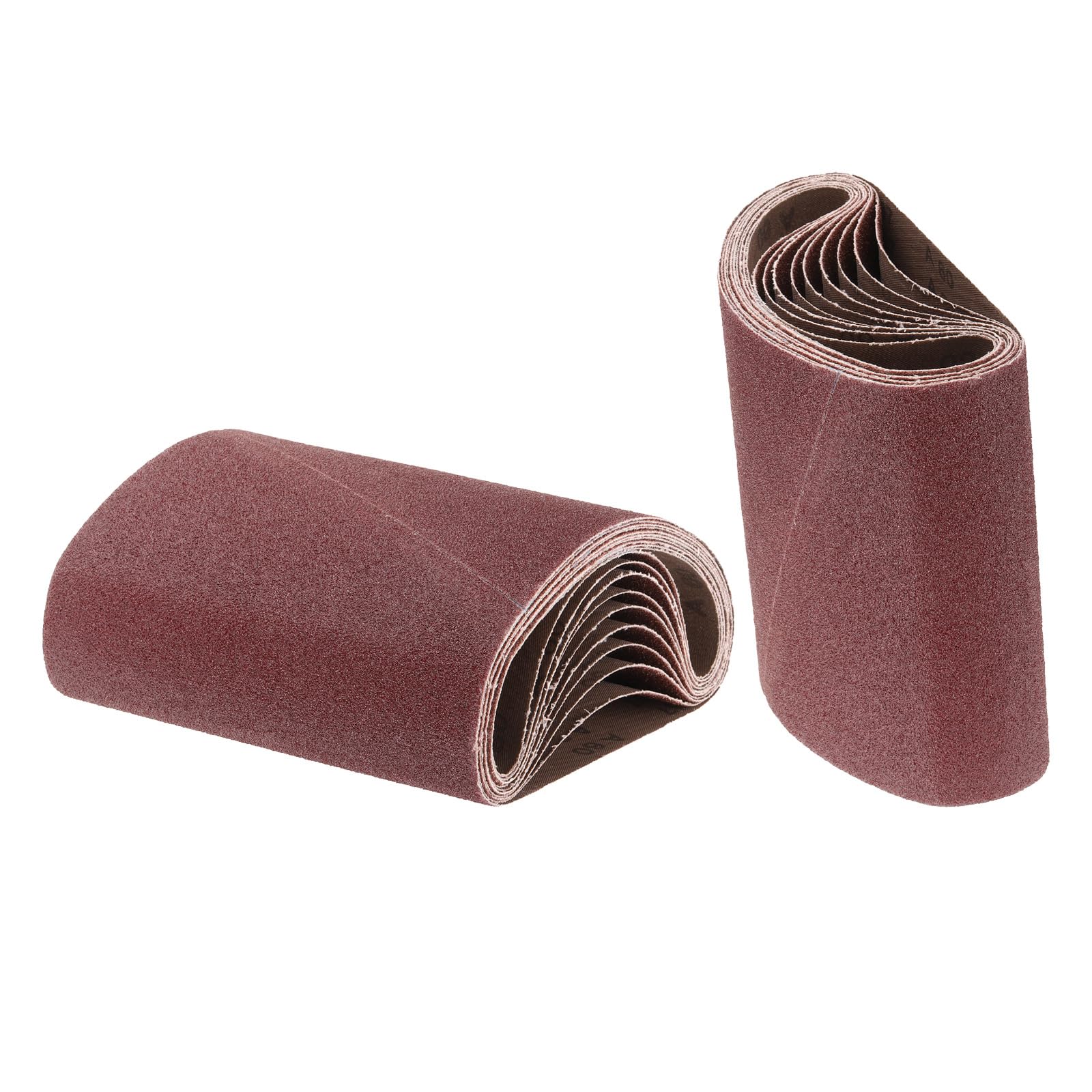 QUARKZMAN 10pcs 8" x 19" Bandas De Lijado 60 Granos Banda Abrasiva De Óxido De Aluminio Papel De Lijado Para Pulido Y Desbaste De Metal Y Madera, Color Marrón Rojizo