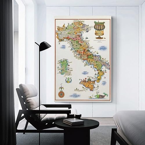 Miniatura 3 de Pósteres de regalo de vino de Italia con mapa de vino vintage imprimibles, pósteres artísticos e imágenes artísticas de pared, impresiones modernas