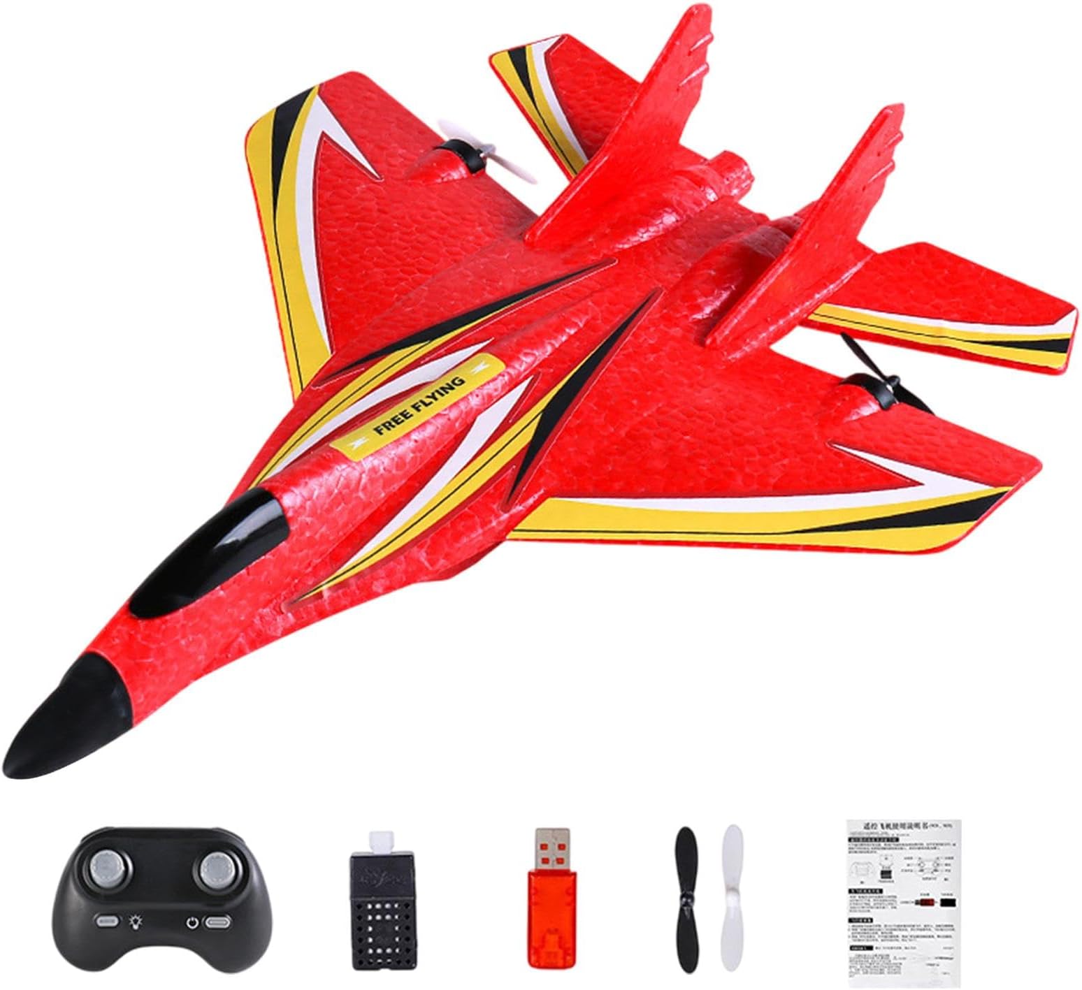 Large Remote Control Airplane - LED RC Plane, Educational Aircraft Toy | 2.4GHz Flying Toy, Waterproof RC Plane Kit, Rechargeable Battery, Long Range, Outdoor Toy For Kids, Beginners