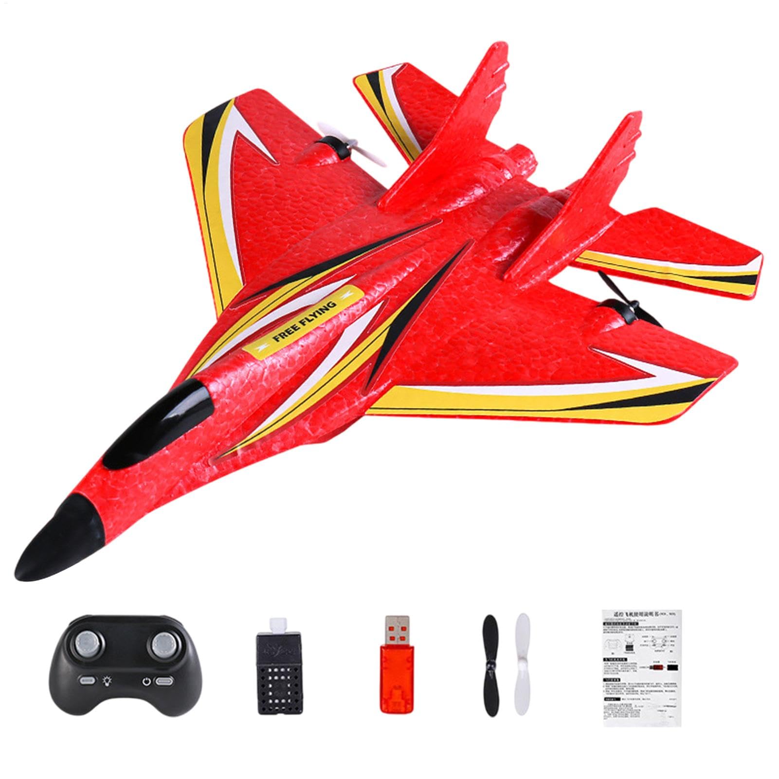 Large Remote Control Airplane - LED RC Plane, Educational Aircraft Toy | 2.4GHz Flying Toy, Waterproof RC Plane Kit, Rechargeable Battery, Long Range, Outdoor Toy For Kids, Beginners