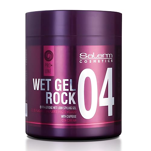 SALERM - Gel para peinar el cabello - Pro Line Wet Gel Rock 0.1-16.9 fl oz - Fijación fuerte de larga duración - Efecto húmedo - con cafeína y