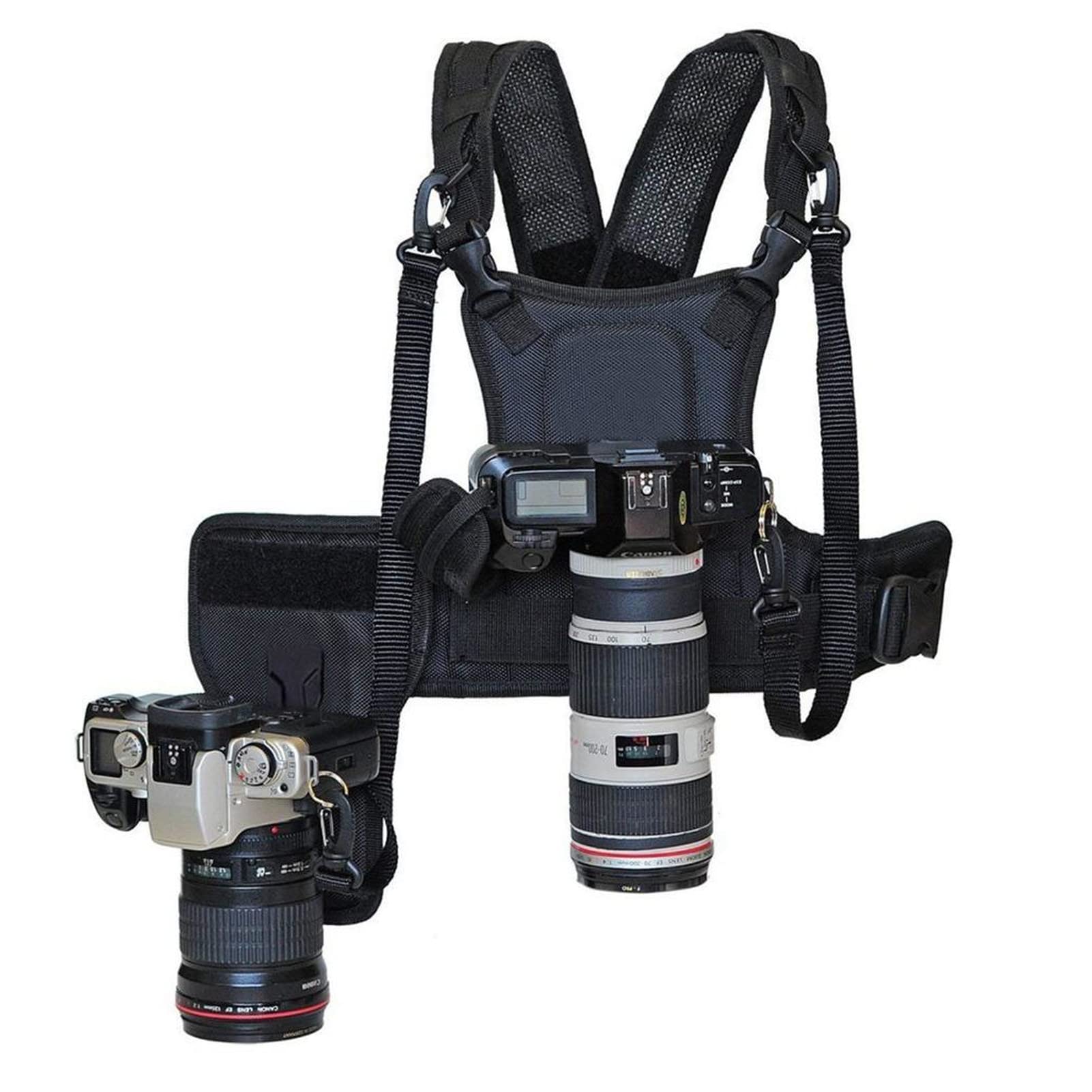 Tracolla Trasporto 2 DSLR. Camera Doppia Tracolla, Chest Harness Belt System Vest Fotografia for SLR/Videocamere Tracolla Donna