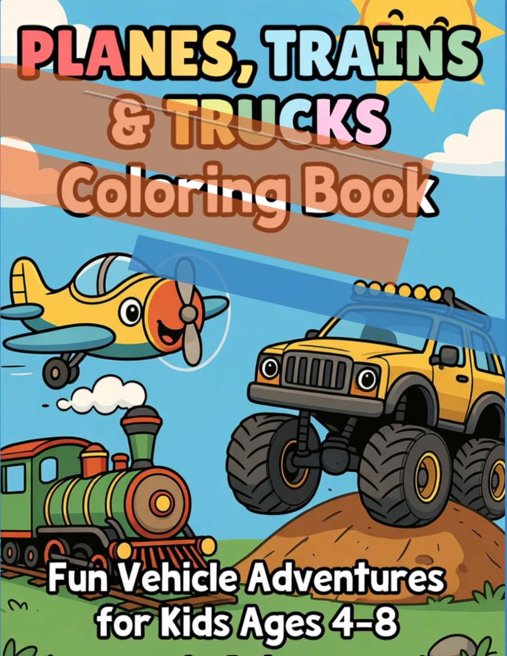 Planes, Trains & Trucks: Coloring Book — Book 1 (Coloring With Joshua)