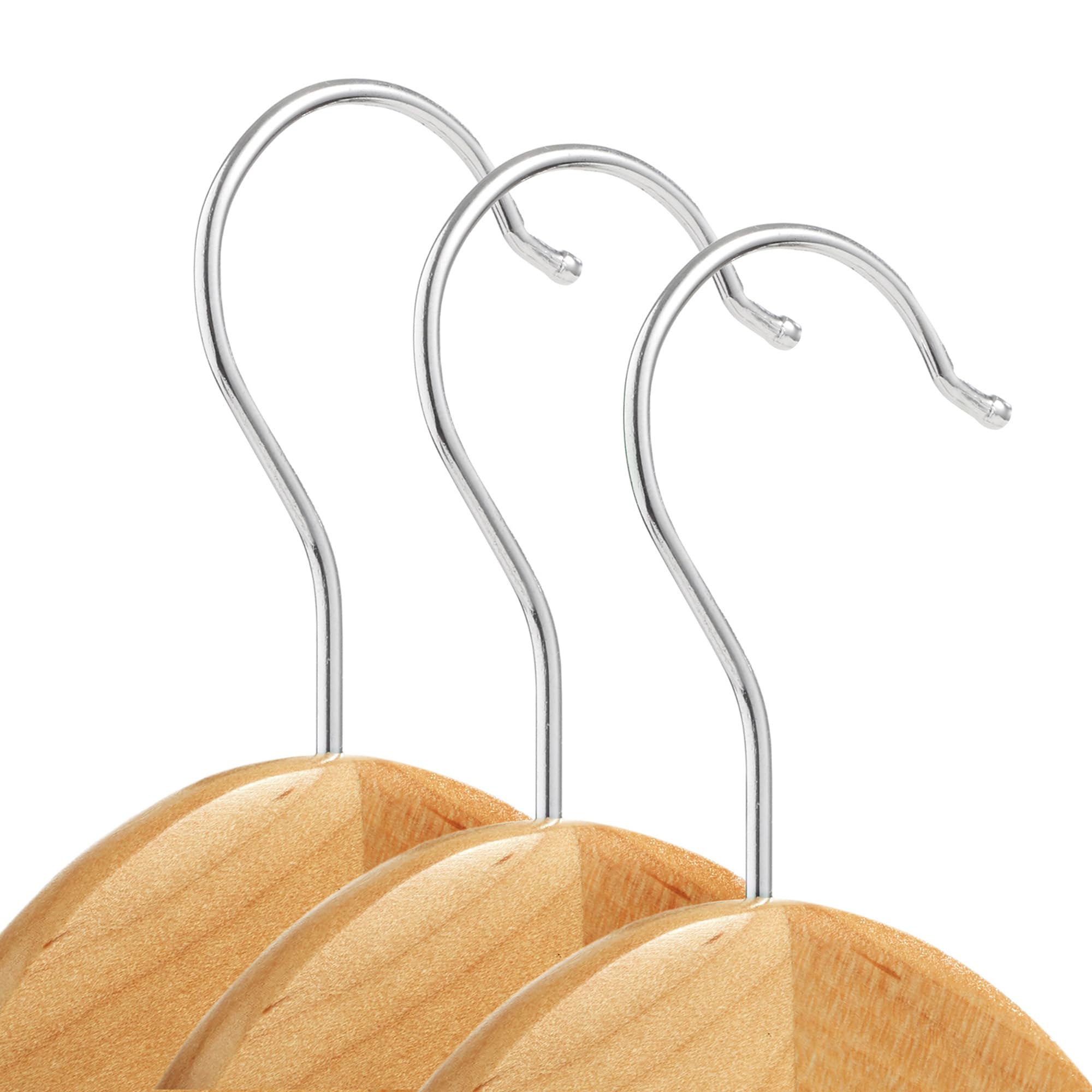 Casafield, 6 grucce in legno per abiti, cappotti, giacche, pantaloni, camicie, gonne Naturale