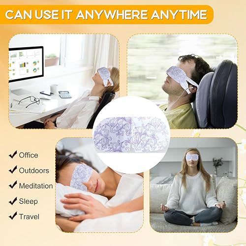 Miniatura 14 de XPCARE Paquete de 32 máscaras de ojos de vapor para ojos secos, máscara de ojos cálida de spa, máscara de ojos desechable con calefacción