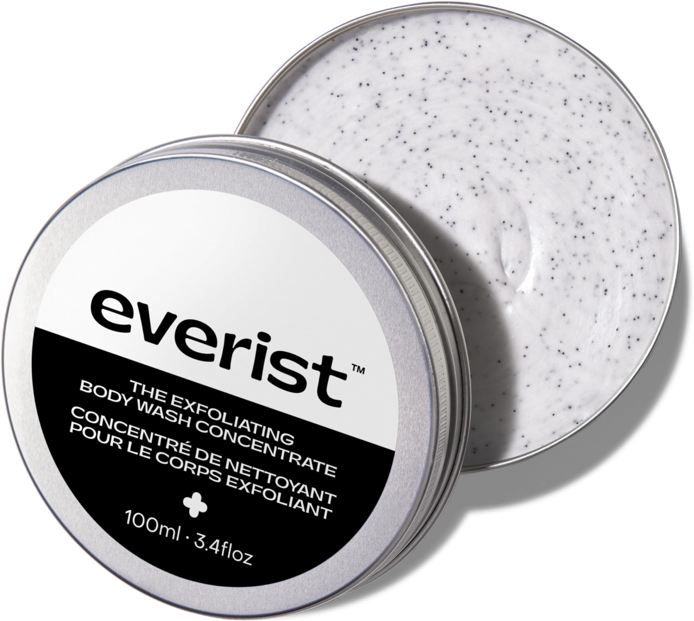Everist Exfoliating Body Wash Concentrate – Waterless Cream Cleanser with Aloe Vera, Glycerin & Natural Buffers – Gentle Daily Exfoliation, Skin Barrier Protective, Vegan, Plant‑Based - 3.4 fl oz TIN