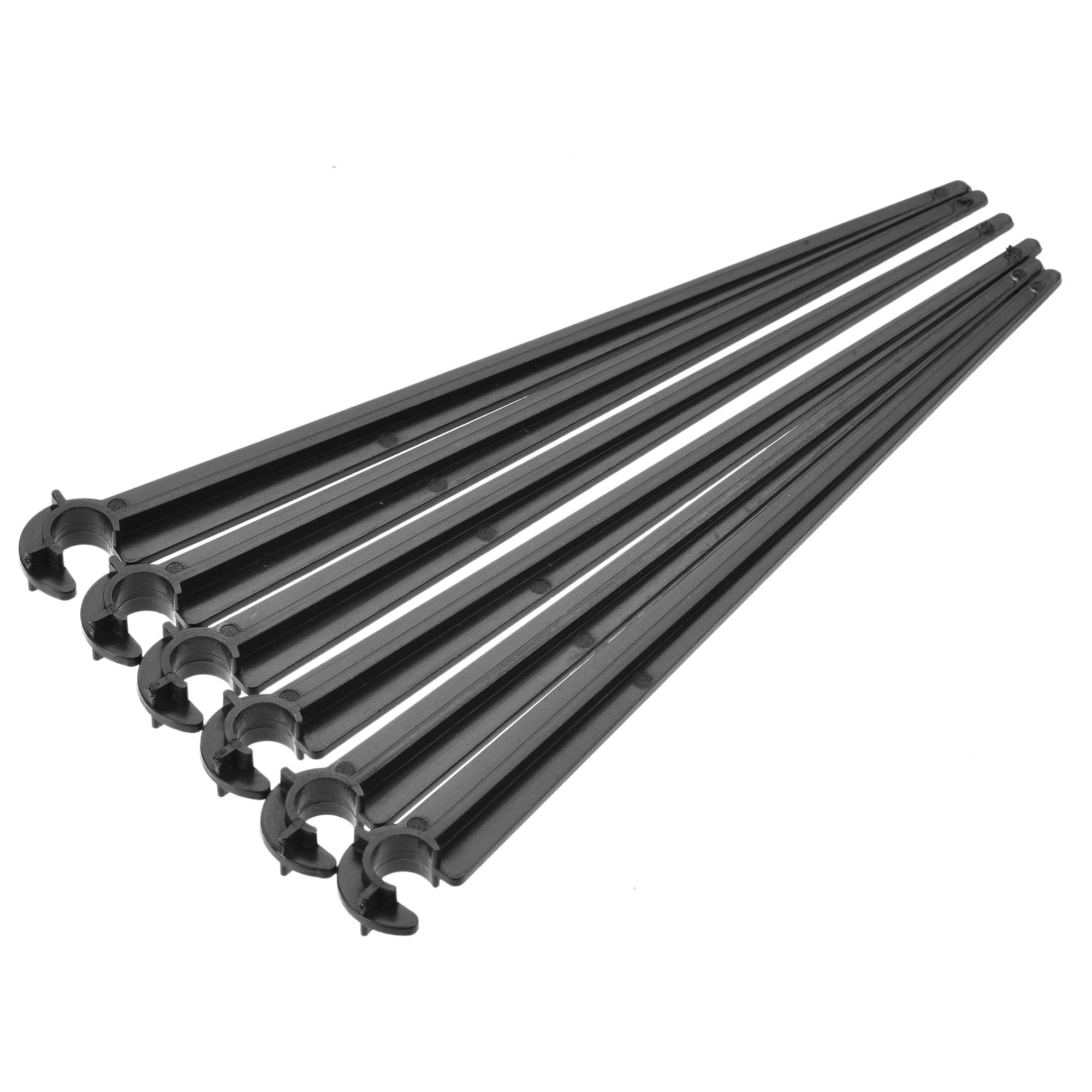 sourcing map Irrigation Drip Support Stakes 110mm Length PP Plastic Black for 1/4" Tube Hose for Gardening Patio Lawn Pack of 50