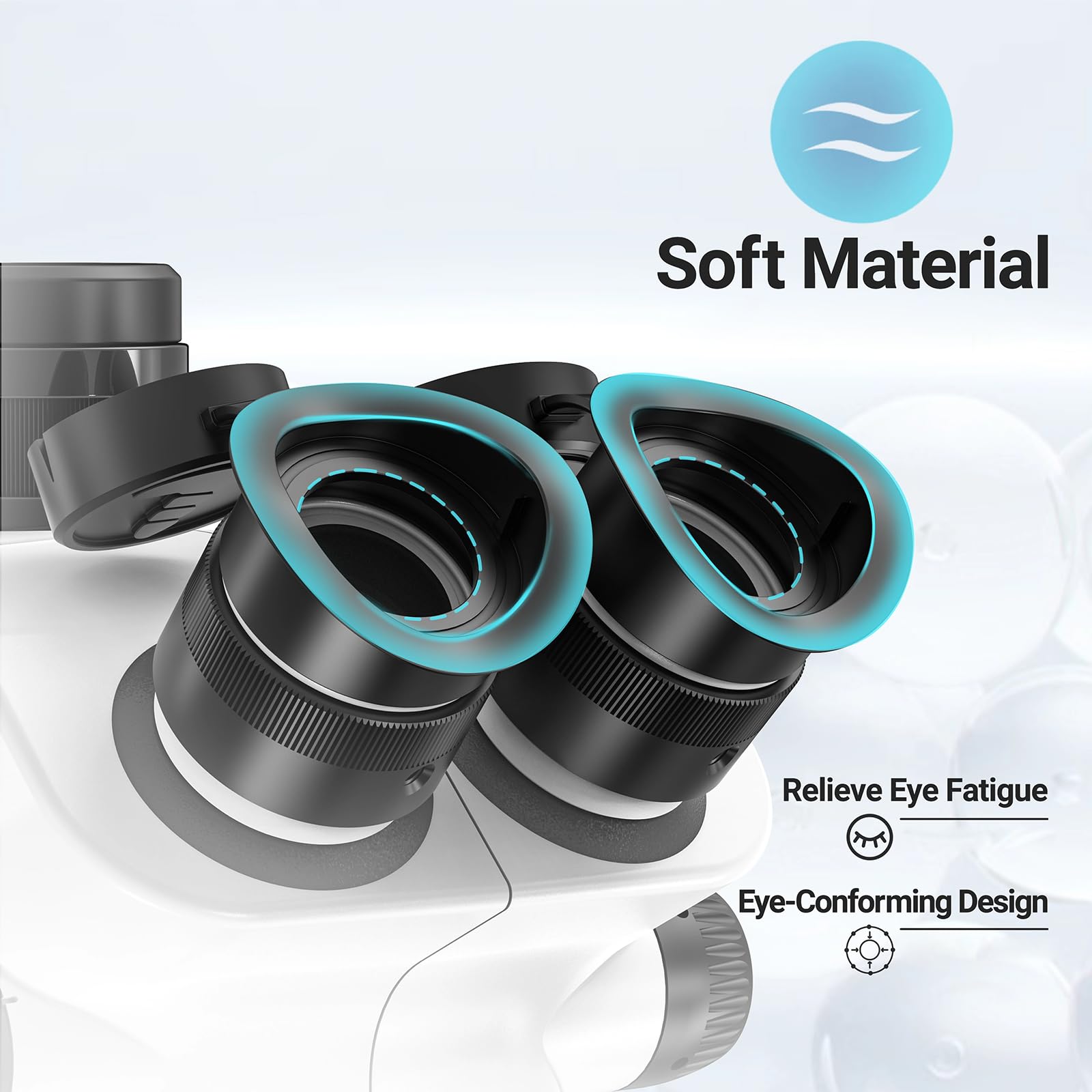 2 oculares de microscopio, cubierta antipolvo a prueba de polvo, tapa protectora para lentes, material suave, alivia la fatiga ocular para microscopios estéreo de 32-36 mm de diámetro interior,