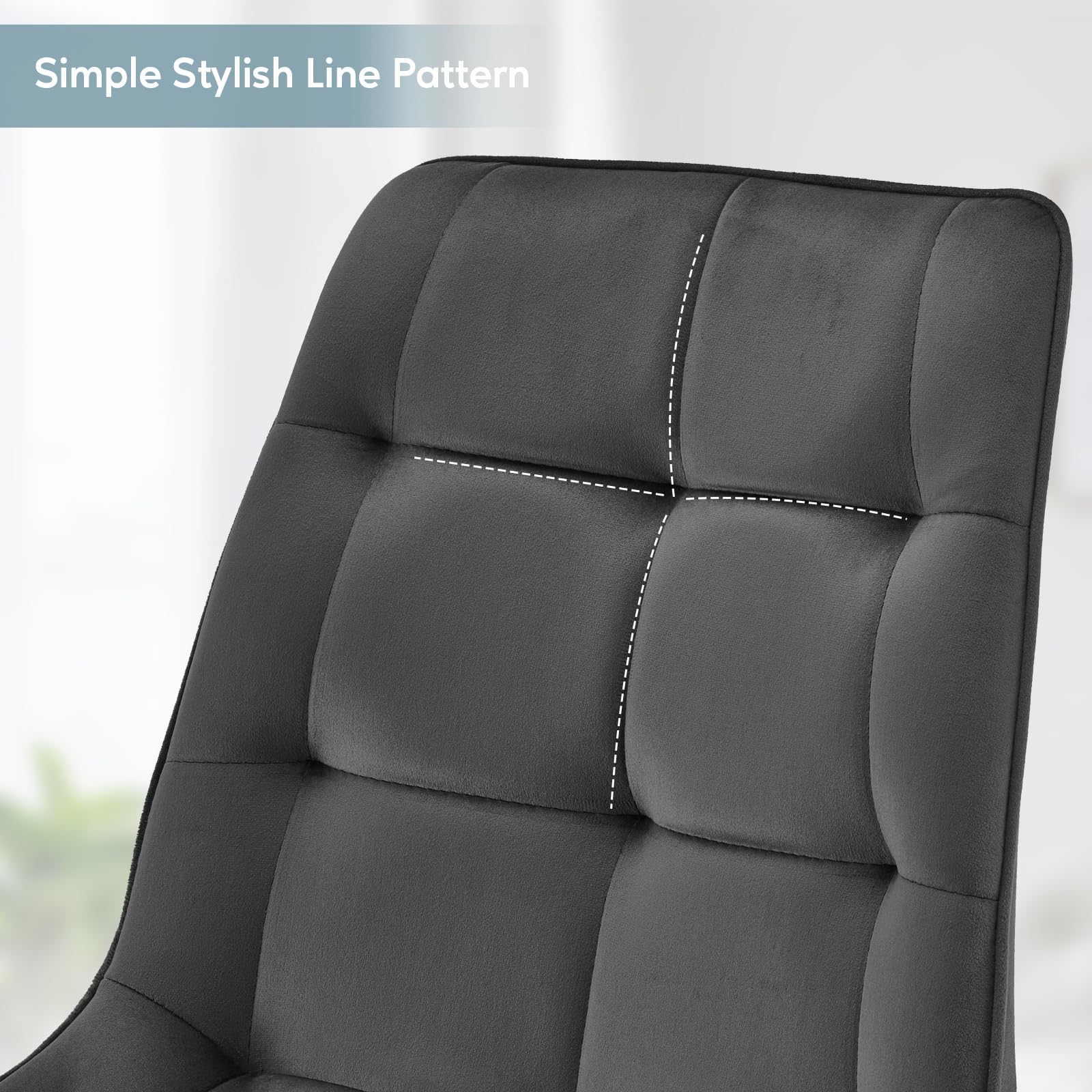 TUKAILAI Esszimmerstühle 6er Set aus Samt, Küchenstuhl Polsterstuhl Wohnzimmerstuhl mit Rückenlehne,Gepolsterter Sitz, Metallbeine, Design Stuhl für Küche Esszimmer, Dunkelgrau