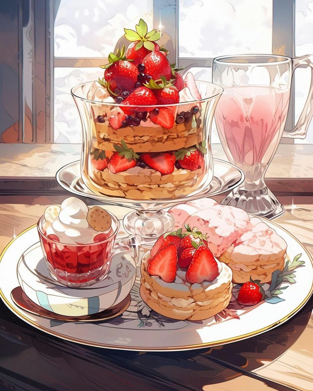 クロスステッチキット オレオケーキ (11CT、図案印刷あり)