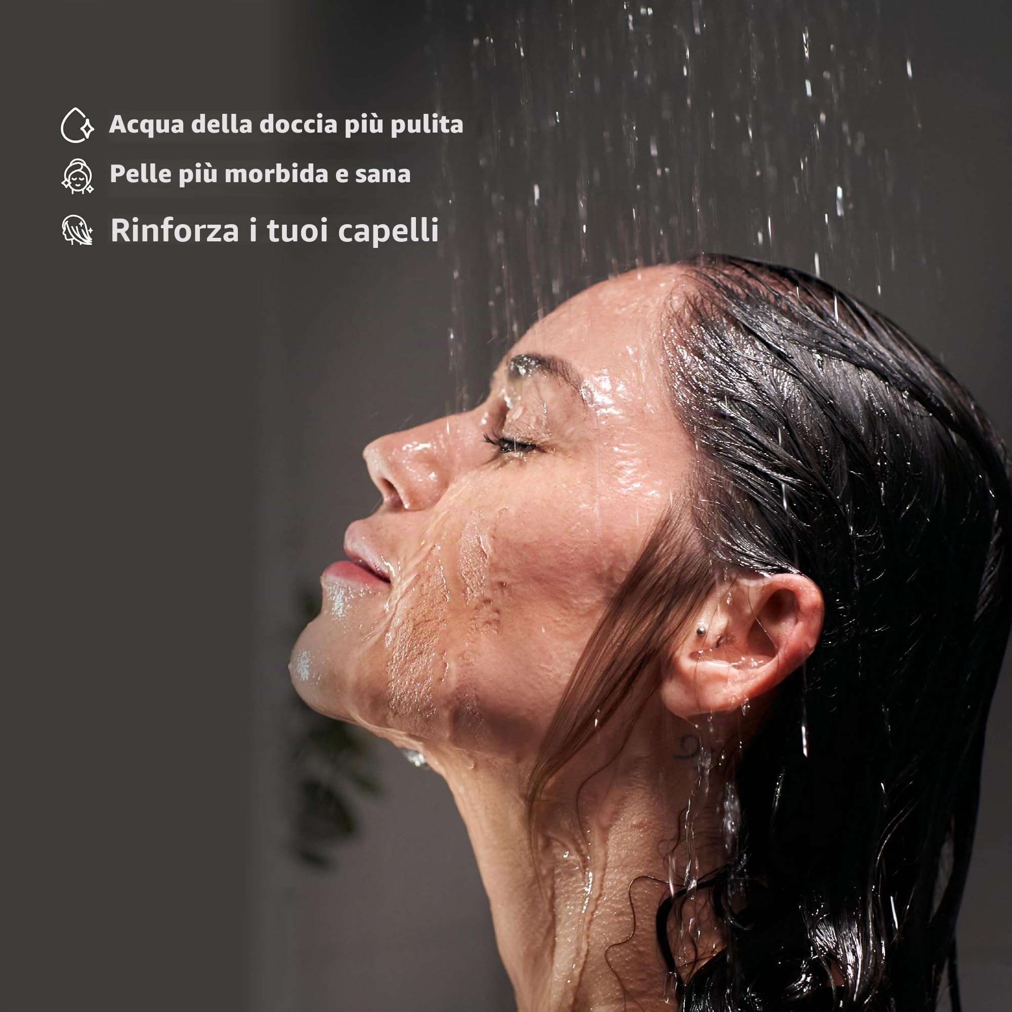 Tappwater ShowerPro - Filtro doccia. Filtro acqua con tecnologia KDF, filtra il calcare, cloro e metalli pesanti. Filtro anticalcare per una pelle morbida e un pelo forte e lucente (Bianco)
