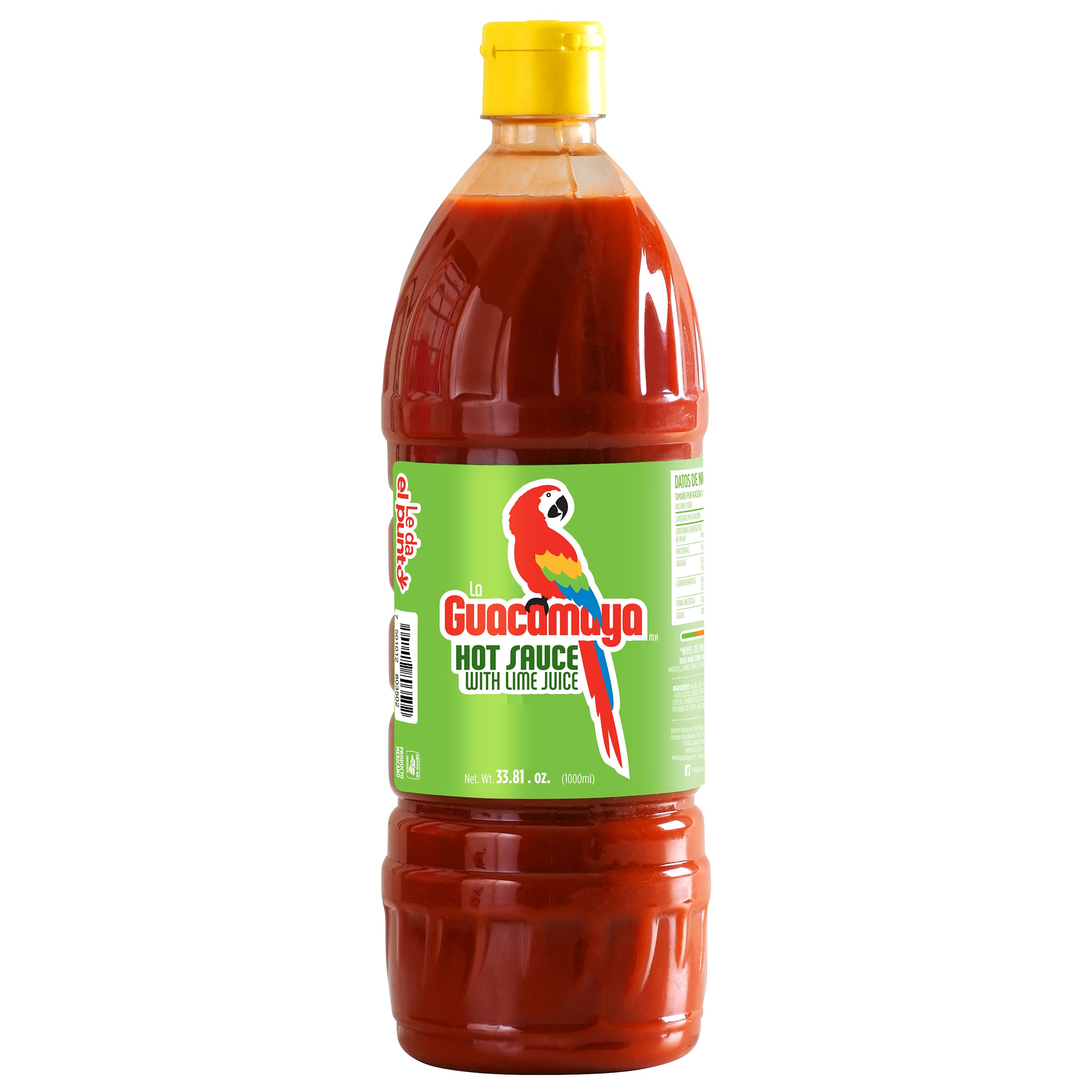 La Guacamaya Authentic Hot Sauce with Lime Juice (33.81 fl.oz.) - Mexican Hot Sauce - Salsa Hot - Spicy Sauce Mexican Food - Picante Sauce