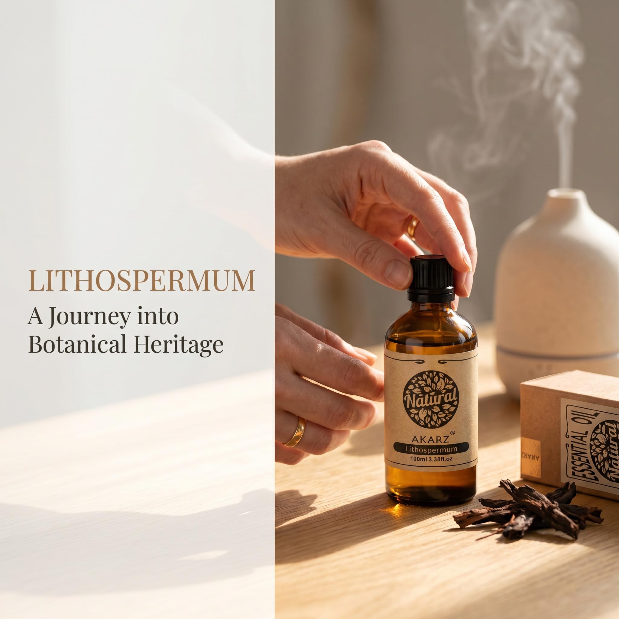 AKARZ 100ml Olejek esencjny z Kozłka - Naturalny olejek aromatyczny do dyfuzorów, lamp aromatycznych i aromatów pomieszczeń