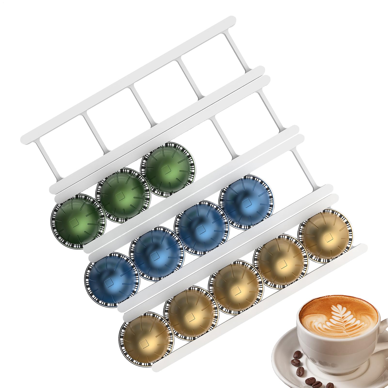 Support mural pour dosettes de café : organisateur 20 grilles gain de place cuisine