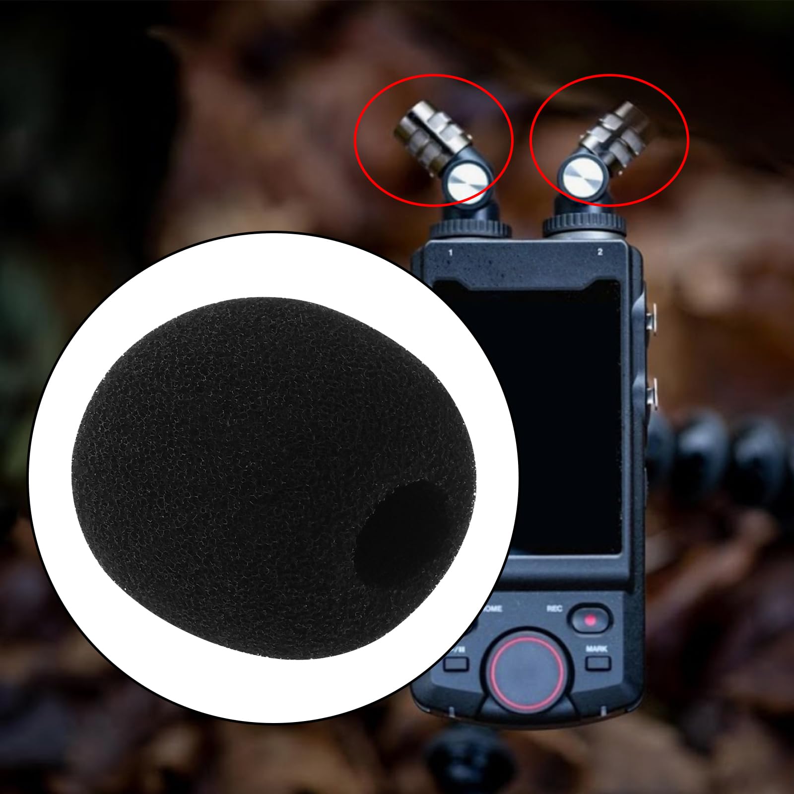 Briny River 2 Pieces Microphone Wind Muff Pop Filter Cover Microphone Protector Compatible with TASCAM X6 X8 Microphone (Sponge) - Image 4