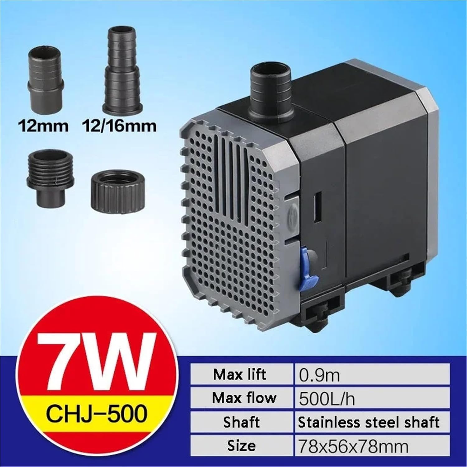 220V 7W 8W 500L/H 600L/H Aquarium Submersible Pump Fish Tank Pumping Circulating Water Pump Pool Filtration Fountain Rockery 1Pcs(7W)