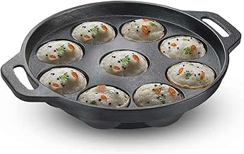 Prestige Cast Iron Cookware Black Paniyarakkal 20cm|Even Heat Distribution| Scratch Resistant | Gas and Induction Compatible | Heavy Gauge-Lasts for Generations