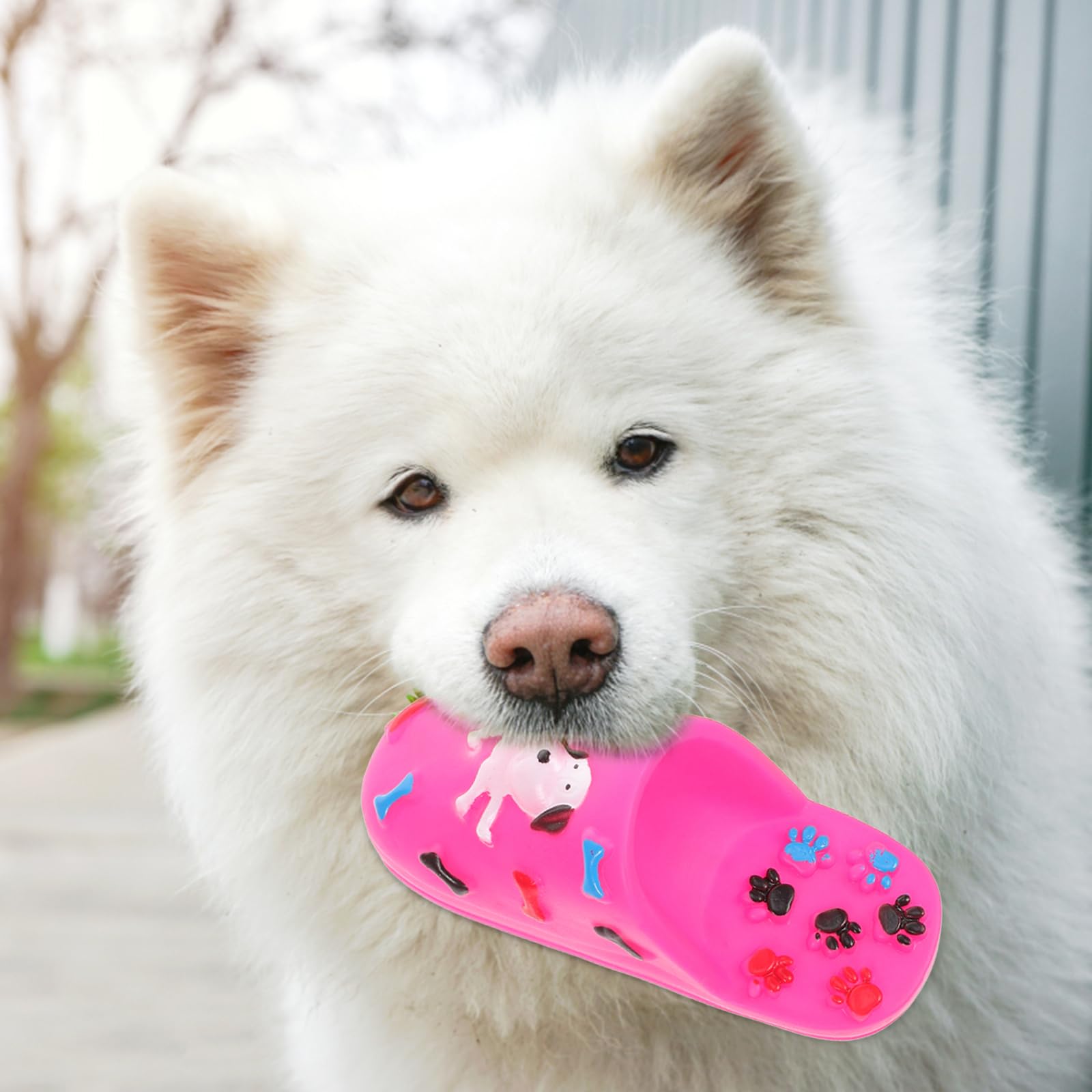 FRCOLOR Dog Teething Slippers Toy with Squeaky Sound Durable Rubber Chew Toy for Puppies and Small Dogs Interactive Pet Supplies for Teeth Cleaning and Play - Image 4