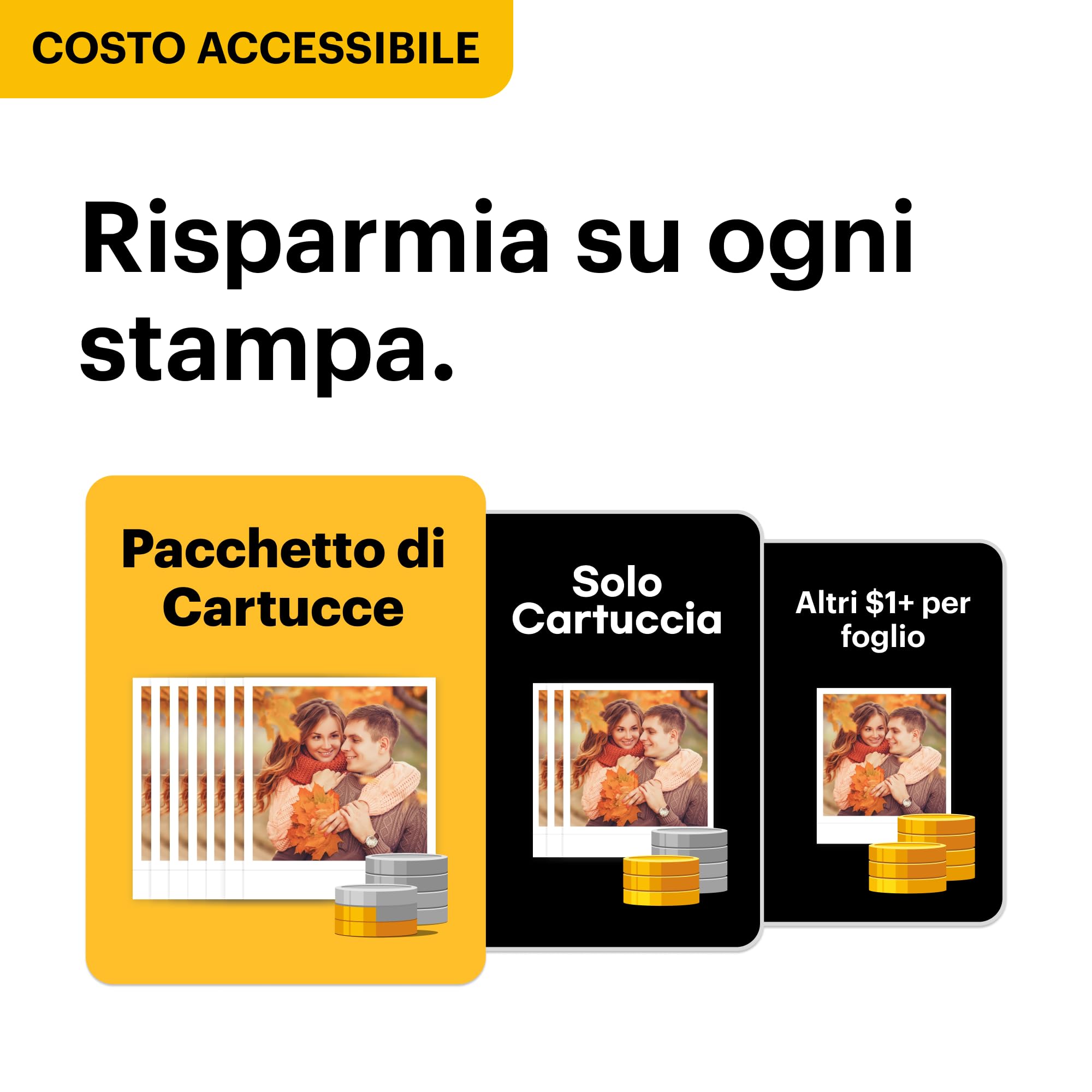 KODAK Mini 3 Retro 4PASS Stampante Fotografica Portatile (7,6x7,6cm) + Pacchetto con 68 Fogli, Bianco