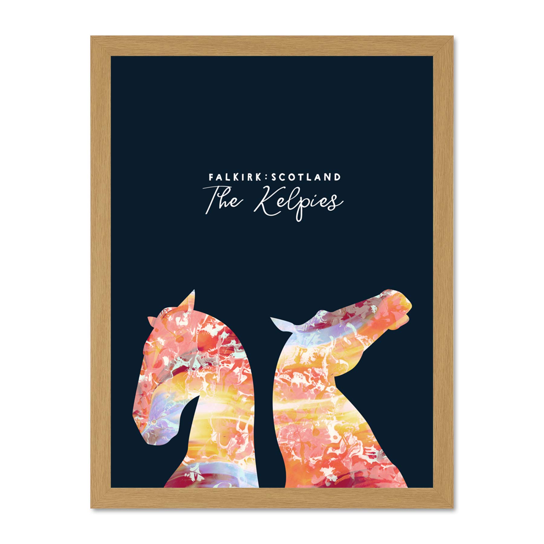 Wee Blue Coo Marble Kelpies Falkirk Scotland 18x24 Large Framed Art Print Poster Wall Decor 18x24 inch