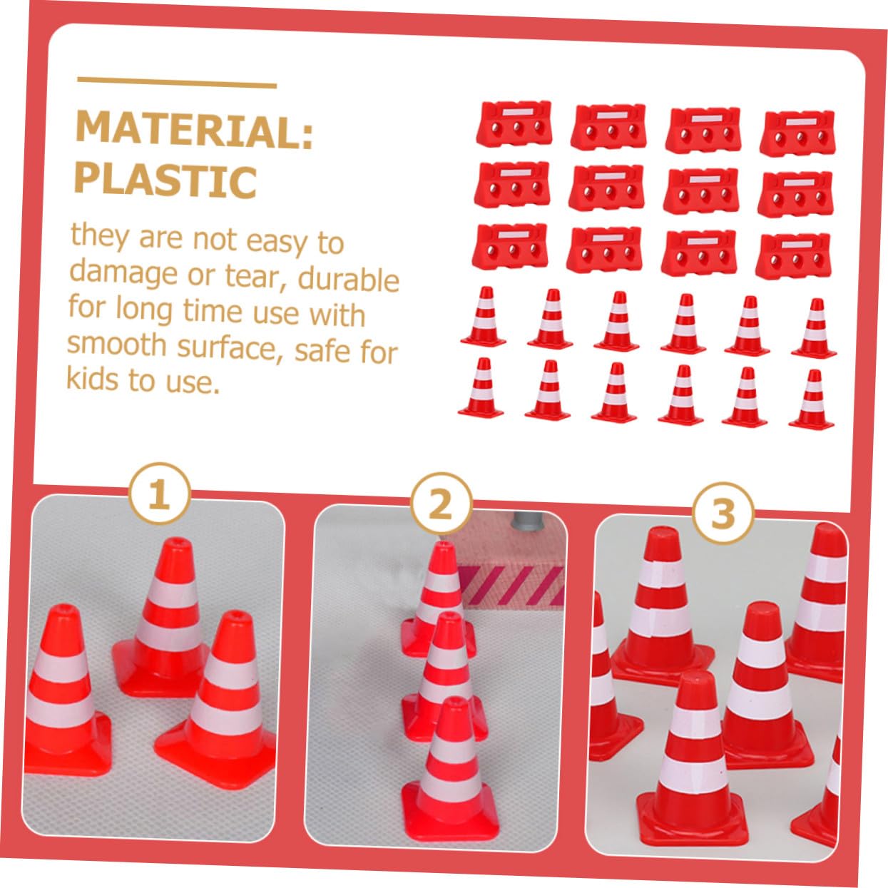 NOLITOY Ensemble de 36 Mini Cônes de Signalisation en Plastique Éducatif Interactif Parent-garçon et Filles pour Garçon et Filles, pour Anniversaire et Apprentissage Ludique